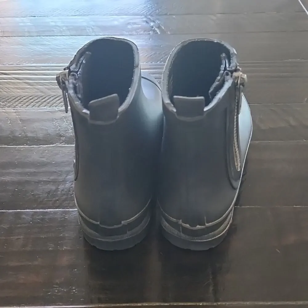MADEWELL The Zip Up Lugsole Rain Boots Ankle Short Rubber Upper Size 9 Black